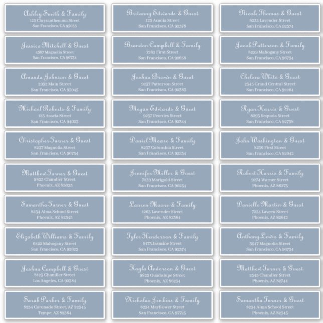 Sticker Adresse du Mariage de script classique simple (Devant)