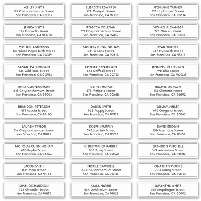 Sticker Adresse du Mariage d'images simple (Devant)