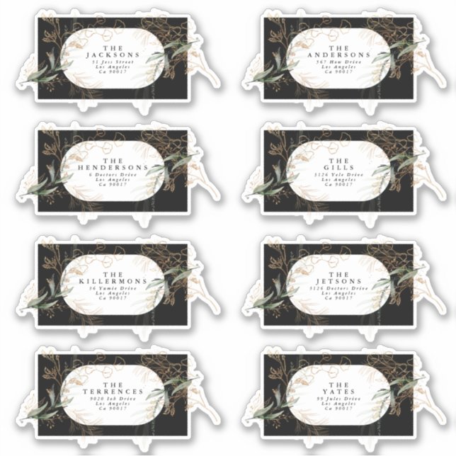 Sticker Adresse du Mariage Eucalyptus (Devant)