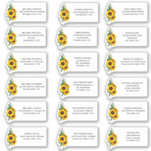 Sticker Adresse du Mariage Rustic Sunflower