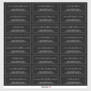Sticker Adresse Mariage officielle de Black and White Eleg