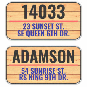 Sticker Adresse Numéro de boîte aux lettres & Nom - Famhou