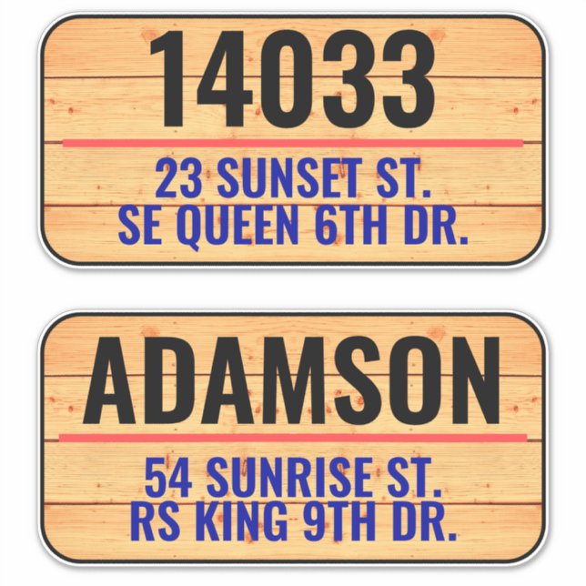 Sticker Adresse Numéro de boîte aux lettres & Nom - Famhou (Devant)