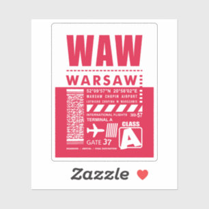 Sticker Aéroport de Varsovie WAW
