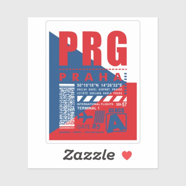 Sticker Aéroport PRG de Prague (Feuille)