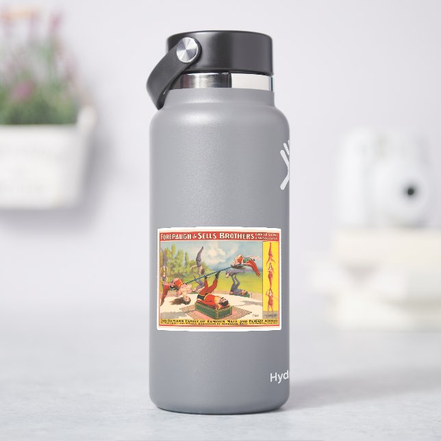Sticker Affiche de cirque montrant des actes acrobatiques, (HydroFlask)