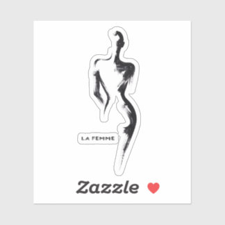 Sticker Affiche de peinture simple gouache La Femme 01