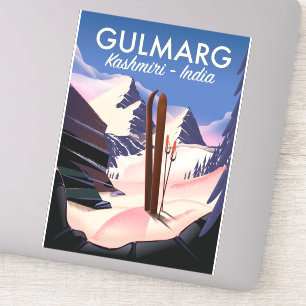 Sticker Affiche de ski Gulmarg Kashmiri Inde