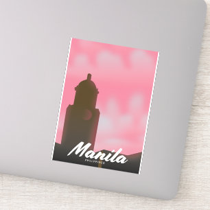 Sticker Affiche de voyage à Manille Philippines.