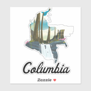 Sticker Affiche de voyage carte de Colombie