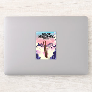 Sticker Affiche de voyage dans les monts Géants Pologne.