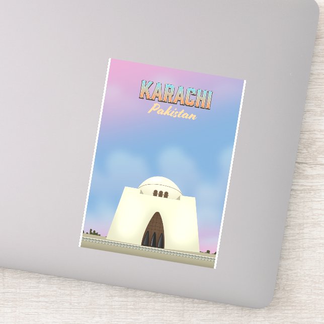 Sticker Affiche de voyage Karachi Pakistan (Détail)