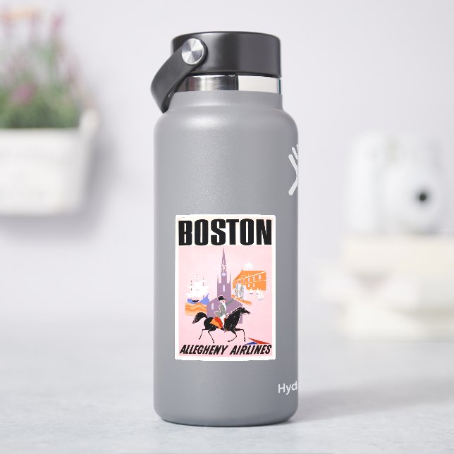 Sticker Affiche De Voyage Pour Allegheny Airlines À Boston (HydroFlask)