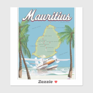 Sticker Affiche de voyage vintage de Maurice