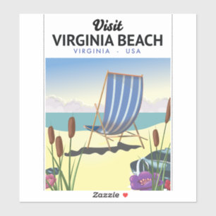 Sticker affiche de voyage Virginia Beach Virginia USA