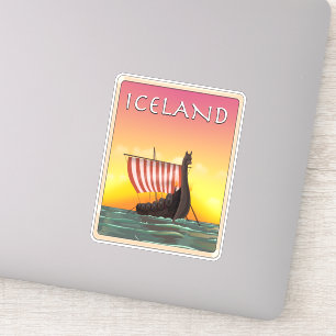 Sticker Affiche Islande Viking Travel