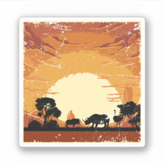 Sticker Africa Savanna Rhino Save The Black Rhino. If you