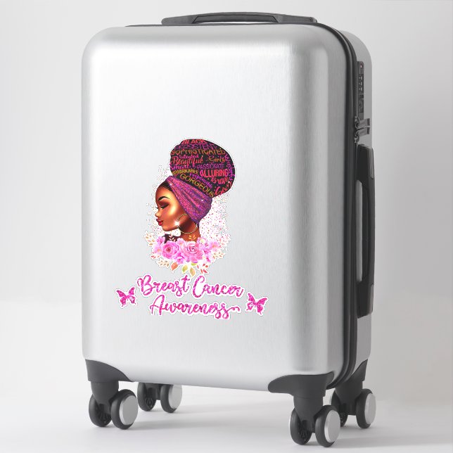 Sticker Africain Américain Sensibilisation au cancer du se (Sur valise)