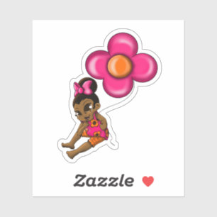 Sticker Africaine Américaine Baby Girl