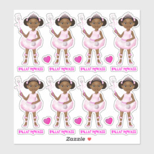 Sticker Afro-Américaine Fairy Princesse Ballerina