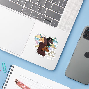 Sticker Afro Unicorn Trio Coeur Design