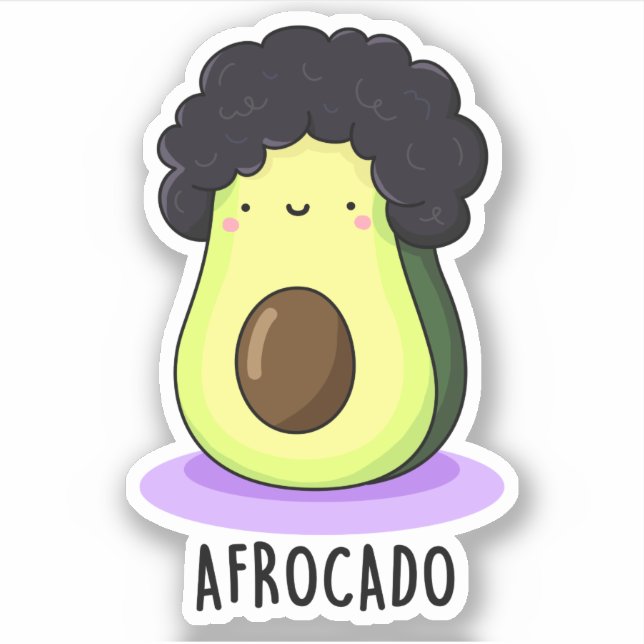 Sticker Afrocado Drôle Avocado Avec Pun Afro (Devant)