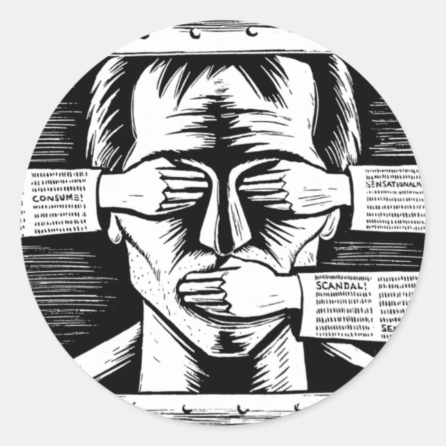 Sticker against any type of Censorship (Front)