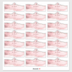 Sticker Agate d'aquarelle transparente Adresse client tran