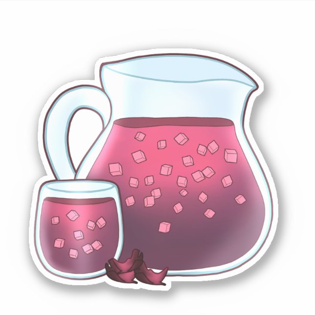 Sticker Agua De Jamaica Agua Fresca (Devant)