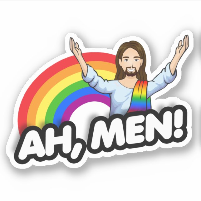 Sticker Ah Men - Rainbow Jesus (Devant)