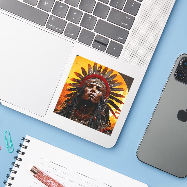 Sticker Ai Indian (Ordinateur portable avec iPhone)