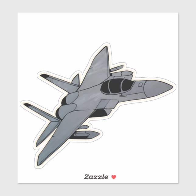 Sticker Aigle F-15, avion de chasse (Feuille)