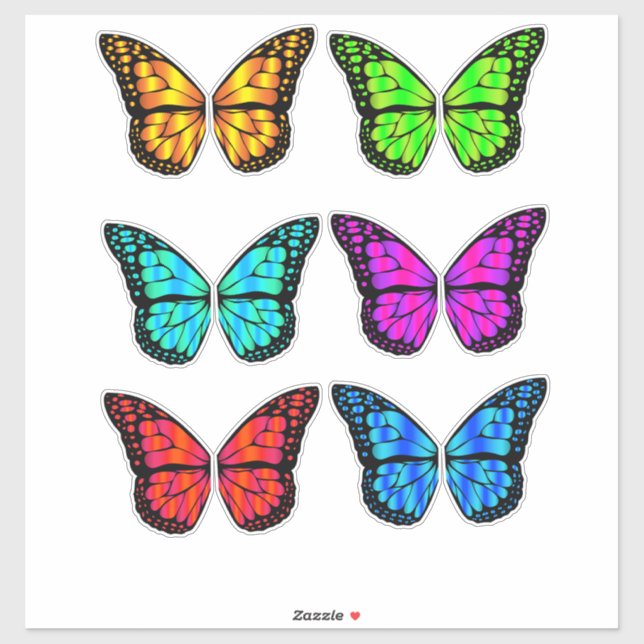 Sticker ailes papillon de la fée de dessin animé (Feuille)