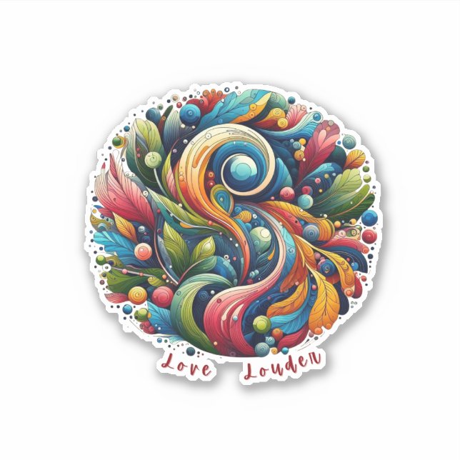 Sticker Aimer Louder (Devant)