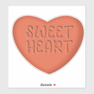Sticker Aimer Orange Bonbon Magnet Coeur