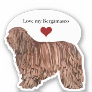 Sticker Aimez une race de chien de Bergamasco coupée