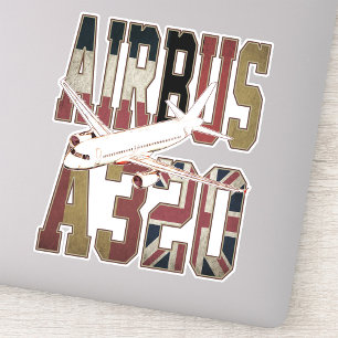Sticker Airbus a320 Jetliner. Drapeaux européens vintages