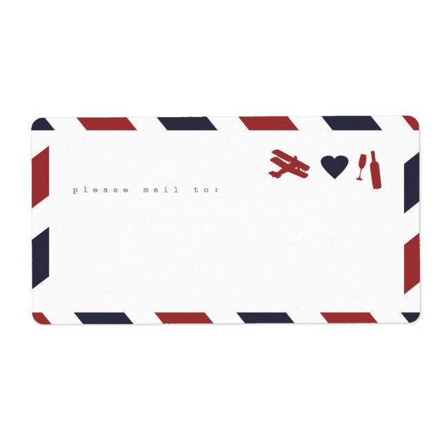 Sticker Airmail Étiquettes - Voyage, Amour, Célébr (Devant)