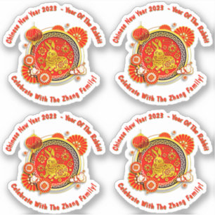 Sticker Ajouter le nom Texte Nouvel An chinois 2023 Année 
