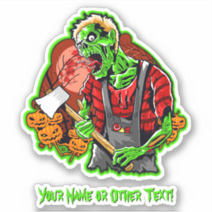 Sticker Ajouter Nom, Ax Vert Meurtre Monster Citrouilles L