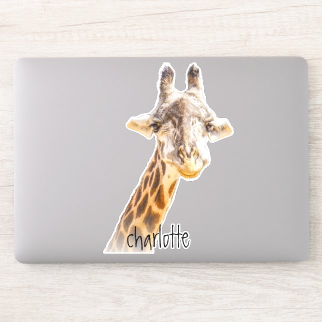 Sticker Ajouter Nom Grinning Cute Giraffe Photographie Mod (Ordinateur)