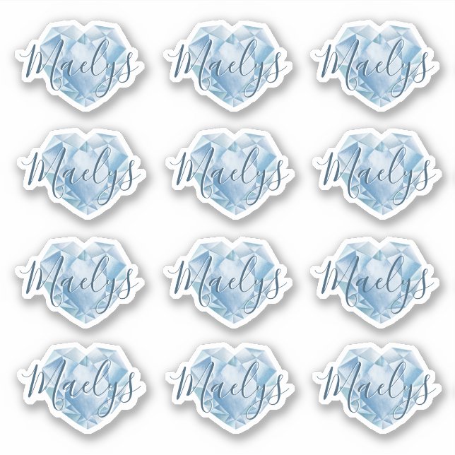 Sticker Ajouter Un Monogramme Ou Un Nom Coeur Gentil Diamo (Devant)