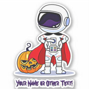 Sticker Ajouter un nom petit astronaute debout avec Citrou