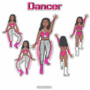 Sticker Ajouter un nom Pink Silver Dancer #1