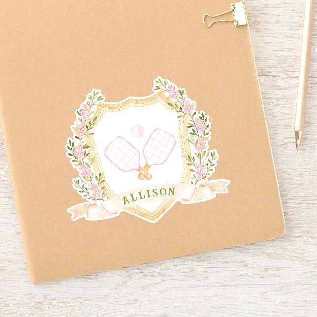 Sticker Ajouter un nom Preppy Pickleball (Carnet)