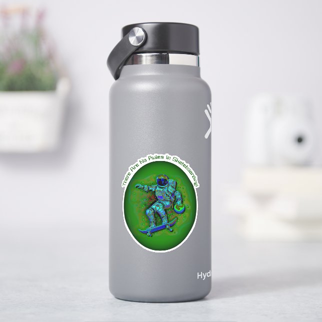 Sticker Ajouter un nom Texte, Skateboard Astronaut - Pas d (HydroFlask)