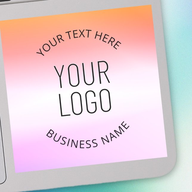 Sticker Ajouter votre logo | Couleurs dégradées du coucher (Créateur téléchargé)