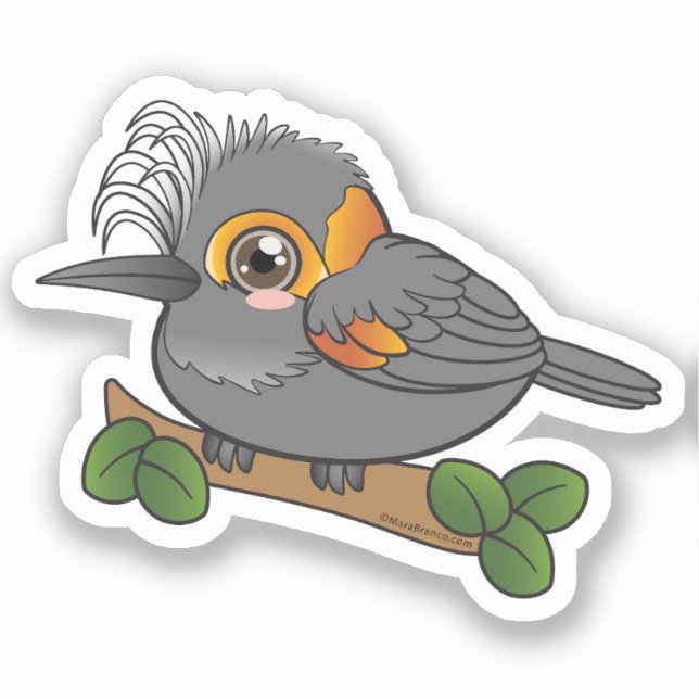Sticker Akohekohe oiseau de la forêt d'Hawaii (Recto)