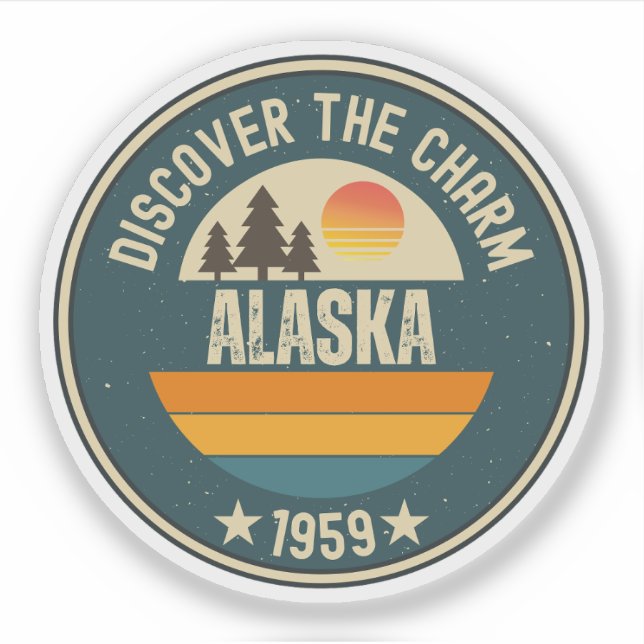 Sticker Alaska La Dernière Frontière - AK Adventure Cadeau (Devant)