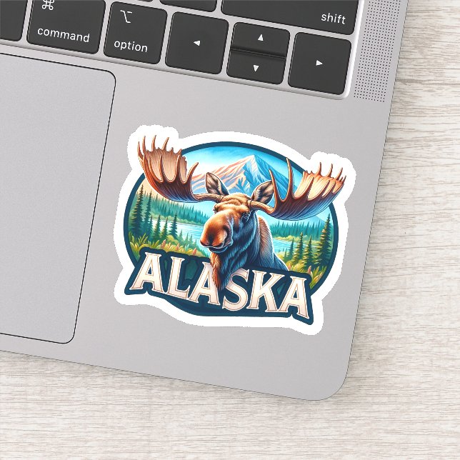 Sticker Alaska, Moose, (Détail)